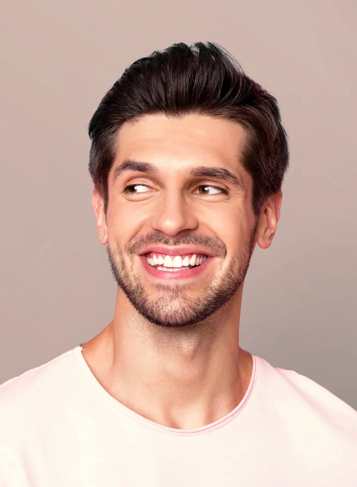 attractive male with jaw augmentation