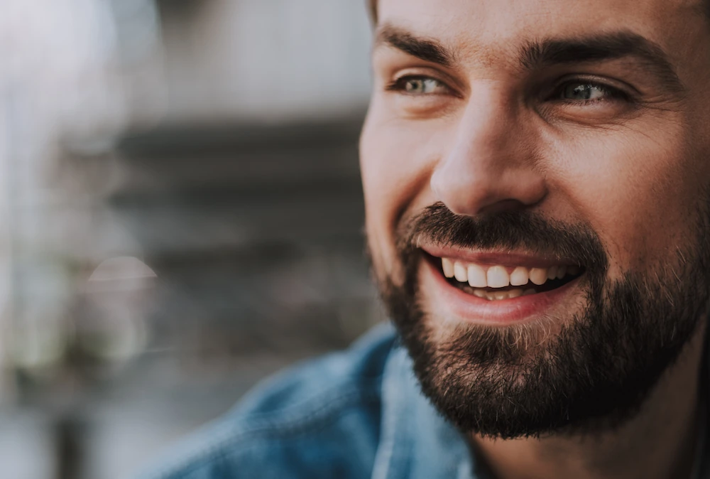 middle-aged man with youthful smile